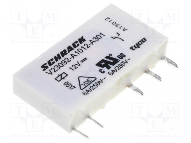 RELE - SPDT - UKELAN: 12VDC - IKOSKETINTEN MAX: 6A - Pienoisreleet - V23092A1012A301 - 1