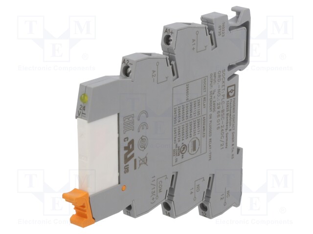 RELE: LIITÄNTÄ - SPDT - UKELAN: 24VDC - 6A - 3A/230VAC - 2A/24VDC - IP20 - Elektromagneettiset relesarjat - PLC-RSC-24DC21 - 1