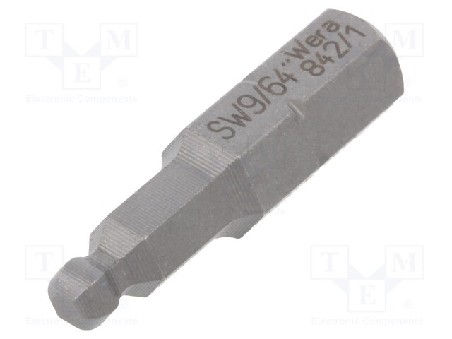 RUUVAUSKÄRKI - KUUSIOKOLO,PYÖRISTETTY - HEX 9/64" - Ruuvauskärjet - WERA.05380106001 - 1