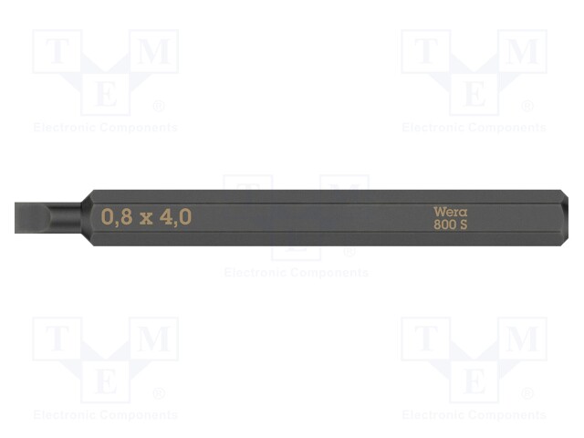 RUUVAUSKÄRKI - LITTEÄ - 4X0,8MM - 1/4" - LAJI: ISKUTOIMINEN - Ruuvauskärjet - WERA.05018140001 - 1