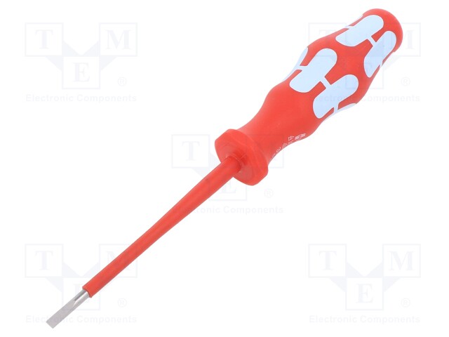 SCREWDRIVER: INSULATED - SLOT - 3X0.5MM - BLADE LENGTH: 80MM - Ruuvimeisselit ja sarjat - WERA.05022729001 - 1