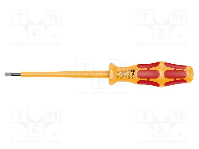 SCREWDRIVER: INSULATED - SLOT - 3.5X0.6MM - BLADE LENGTH: 100MM - Ruuvimeisselit ja sarjat - WERA.05051582001 - 1