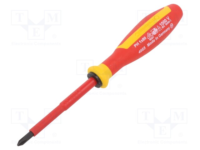 SCREWDRIVER: INSULATED - PHILLIPS - PH1 - BLADE LENGTH: 80MM - 1KVAC - Ruuvimeisselit ja sarjat - ST-46653001 - 1