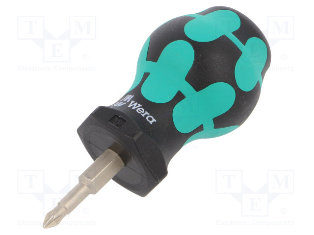 SCREWDRIVER: STANDARD - PHILLIPS - PH1 - STUBBY - BLADE LENGTH: 25MM - Ruuvimeisselit ja sarjat - WERA.05008850001 - 1