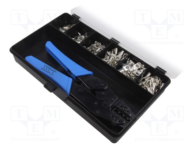 TYÖKALUSETTI: LIITTIMIEN, PÄIDEN PURISTAMISEEN - 1,5÷16MM2 - Krimppauspihdit kaapelipäätteisiin - PA-KIT-COL1 - 1