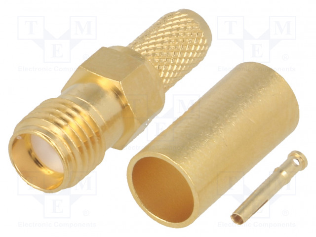 LIITIN: SMA - PISTOKE - NAARAS - SUORA - 50OHM - B9907,KX15,RG58C/U - PTFE - SMA, SMB, SMC liittimet - J01151A0491 - 1