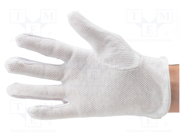 CLEANROOM-TARVIKKEET: SUOJAKÄSINEET - VALKOINEN - POLYESTERI,PVC - Suojakäsineet - ERS-516950011 - 1