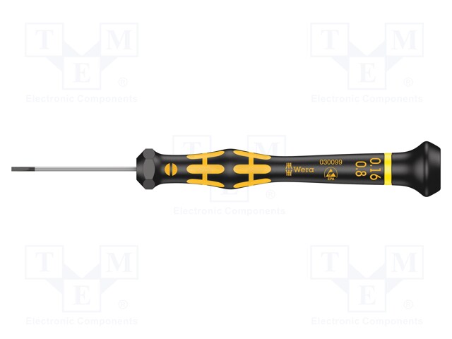 SCREWDRIVER: PRECISION - SLOT - 0.8X0.16MM - OVERALL LEN: 137MM - ESD - Ruuvimeisselit ja sarjat - WERA.05030099001 - 1