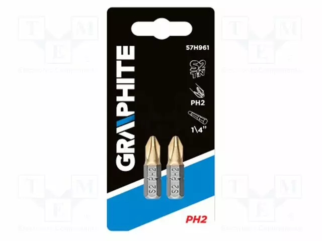 RUUVAUSKÄRKI - PHILLIPS - PH2 - 1/4" - KOK.PIT: 25MM - 2KPL - Ruuvauskärjet - 57H961 - 1