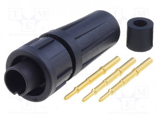 UROSLIITIN - 6,5A - 125V - PIN: 3 - EN2 - JUOTETTAVA - SWITCHCRAFT liittimet - EN2C3M20G1 - 1