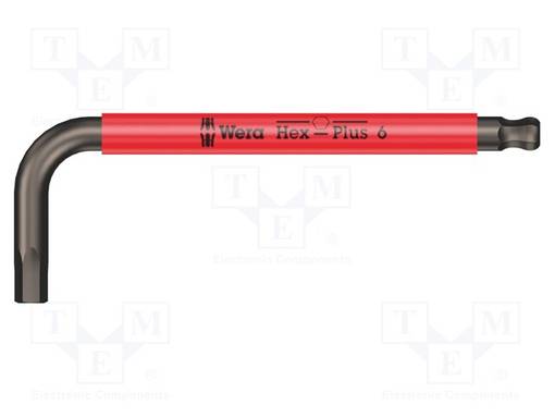WRENCH: HEX KEY - HEX PLUS,SPHERICAL - HEX 6MM - OVERALL LEN: 100MM - Kuusiokolo- ja TORX avaimet - WERA.05022675001 - 1