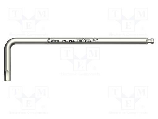 WRENCH: HEX KEY - INCH,HEX PLUS,SPHERICAL - HEX 3/8" - Kuusiokolo- ja TORX avaimet - WERA.05022718001 - 1