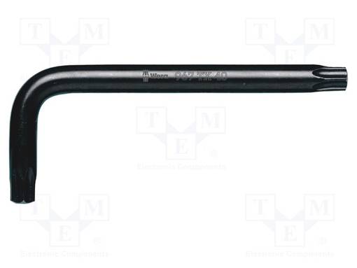 WRENCH: TORX® - TX9 - OVERALL LEN: 48MM - STEEL - SHORT - MUSTALASER - Kuusiokolo- ja TORX avaimet - WERA.05024004001 - 1