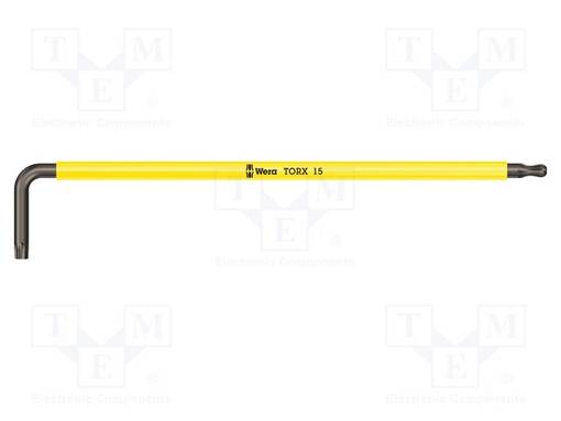 WRENCH: TORX® - SPHERICAL - TX15 - OVERALL LEN: 123MM - STEEL - LONG - Kuusiokolo- ja TORX avaimet - WERA.05024484001 - 1