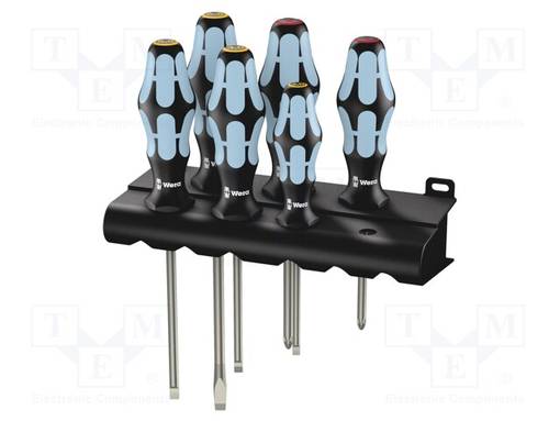 SCREWDRIVER: UNIVERSAL-SET - PHILLIPS,SLOT - HANGER - 6PCS. - Ruuvimeisselit ja sarjat - WERA.05032060001 - 1