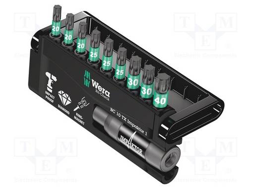 TORX® - 1/4" - MUOVILAATIKKO - ISKUVAIKUTUS - 10KPL - Ruuvauskärjet - WERA.05057688001 - 1