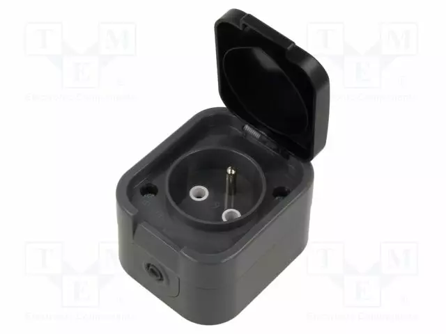 AC LIITIN-PISTORASIA - 2P+PE - 250VAC - 16A - HARMAA - PIN: 3 - AC liittimet ja rungot - ABEX-9001581 - 1