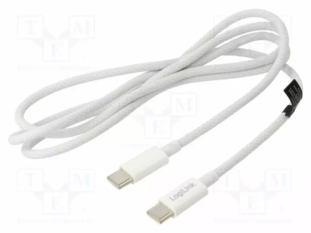 KAAPELI - USB 2.0 - USB C PISTOKE,MOLEMMIN PUOLIN - 1M - VALKOINEN - USB kaapelit ja adapterit - CU0341 - 1