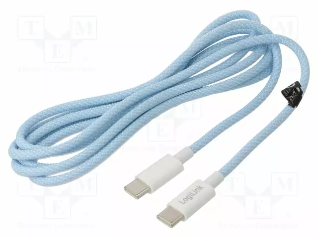 KAAPELI - USB 2.0 - USB C PISTOKE,MOLEMMIN PUOLIN - 1,5M - SININEN - USB kaapelit ja adapterit - CU0351 - 1