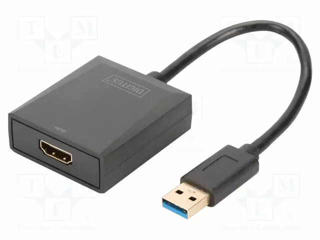 HDMI ADAPTERI -PISTORASIA,USB A PISTOKE - USB 3.2 GEN 1 - 150MM - HDMI, DVI, DisplayPort johdot - DA-70841 - 1