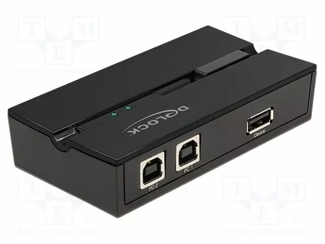 SWITCH - USB 2.0 - MUSTA - MUOVI - TULO: USB B PISTORASIA X2 - USB kaapelit ja adapterit - DELOCK-11491 - 1