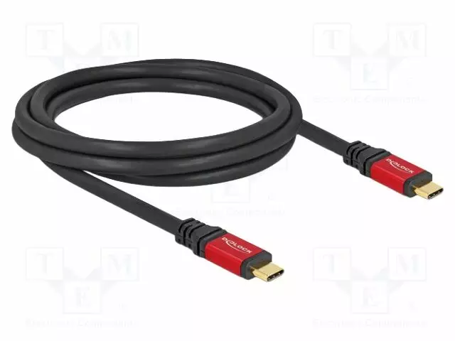 KAAPELI - USB 2.0 - USB C PISTOKE,MOLEMMIN PUOLIN - KULLATTU - 2M - USB kaapelit ja adapterit - DELOCK-80041 - 1