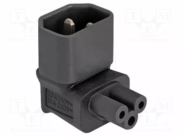 IEC C14 UROS-IEC C5 NAARAS-KULMA- 2,5A - 250V - Tietokone- ja  laitejohdot - DELOCK-80471 - 1