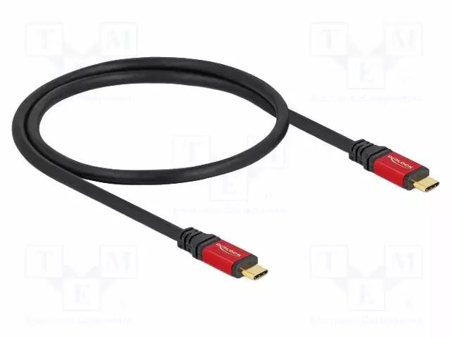 KAAPELI - USB C PISTOKE,MOLEMMIN PUOLIN - KULLATTU - 0,5M - MUSTA - USB kaapelit ja adapterit - DELOCK-80651 - 1