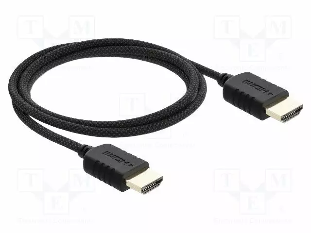 KAAPELI - HDMI-PISTOKE,MOLEMMIN PUOLIN - TEKSTIILI - PIT: 1M - MUSTA - HDMI, DVI, DisplayPort johdot - DELOCK-81681 - 1