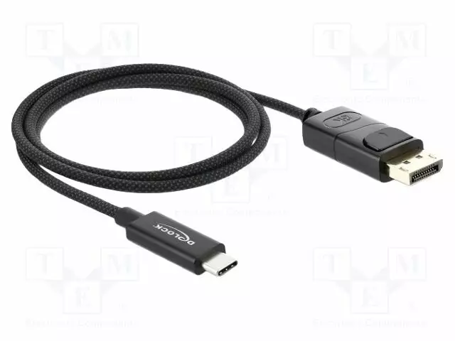 KAAPELI - DISPLAYPORT-PISTOKE,USB C PISTOKE - TEKSTIILI - PIT: 1M - HDMI, DVI, DisplayPort johdot - DELOCK-81701 - 1
