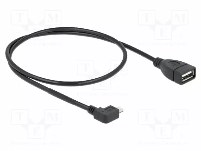 KAAPELI - OTG,USB 2.0 - 0,5M - MUSTA - LIITTIMEN VÄRI: MUSTA - USB kaapelit ja adapterit - DELOCK-83271 - 1