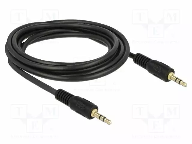 KAAPELI - 3,5MM PLUGI,MOLEMMIN PUOLIN - 2,5M - MUSTA - Muut audio-videokaapelit - DELOCK-84001 - 1