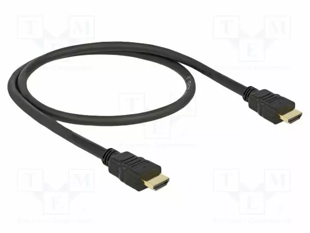 KAAPELI - HDMI-PISTOKE,MOLEMMIN PUOLIN - PIT: 0,5M - MUSTA - 28AWG - HDMI, DVI, DisplayPort johdot - DELOCK-84751 - 1
