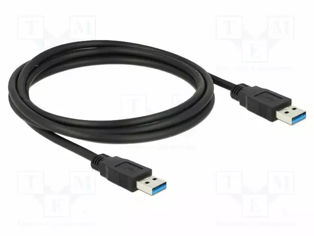 KAAPELI - USB A PISTOKE,MOLEMMIN PUOLIN - KULLATTU - 1,5M - MUSTA - CU - USB kaapelit ja adapterit - DELOCK-85061 - 1
