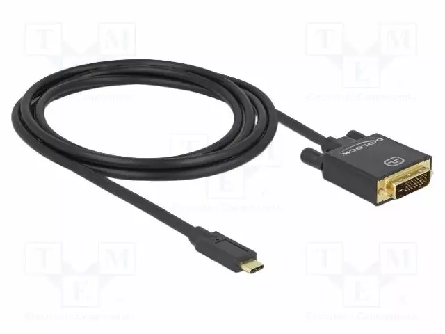 KAAPELI - DVI-D (24+1) PISTOKE,USB C PISTOKE - DUAL LINK - 2M - HDMI, DVI, DisplayPort johdot - DELOCK-85321 - 1