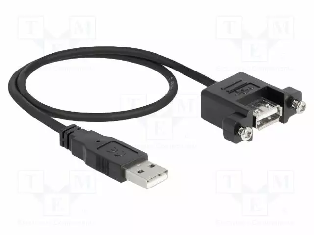 KAAPELI - USB 2.0 - USB A RASIA,USB A PISTOKE - 0,5M - MUSTA - 480MBPS - USB kaapelit ja adapterit - DELOCK-85461 - 1