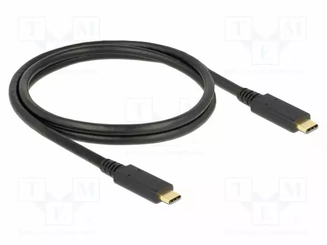 KAAPELI - USB C PISTOKE,MOLEMMIN PUOLIN - 1M - MUSTA - 10GBPS - 5A - USB kaapelit ja adapterit - DELOCK-85531 - 1