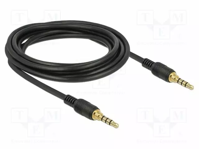 KAAPELI - JACK 3,5MM 4PIN PISTOKE,MOLEMMIN PUOLIN - 3M - MUSTA - Muut audio-videokaapelit - DELOCK-85601 - 1