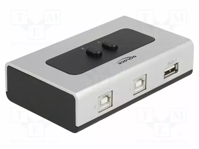 SWITCH - USB 2.0 - MUSTA,HARMAA - MUOVI - OMINAISUUDET: HOT-PLUG,PNP - USB kaapelit ja adapterit - DELOCK-87761 - 1