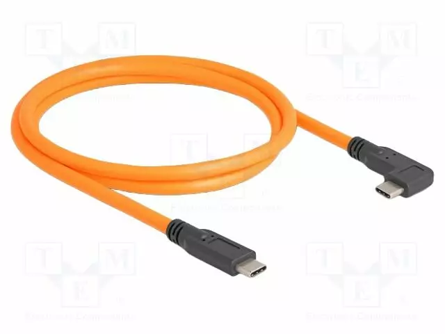KAAPELI - USB C PISTOKE,USB C-PISTOKE 90° VASEN/OIKEA - 1M - TPE - USB kaapelit ja adapterit - DELOCK-87961 - 1