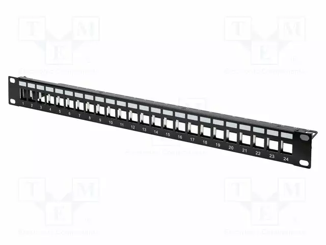 PATCH PANEL - KEYSTONE - MUSTA - PORTTIEN LUKU: 24 - 19" - RACK 19" - Tietokonetarvikkeet - muut - DN-91411 - 1