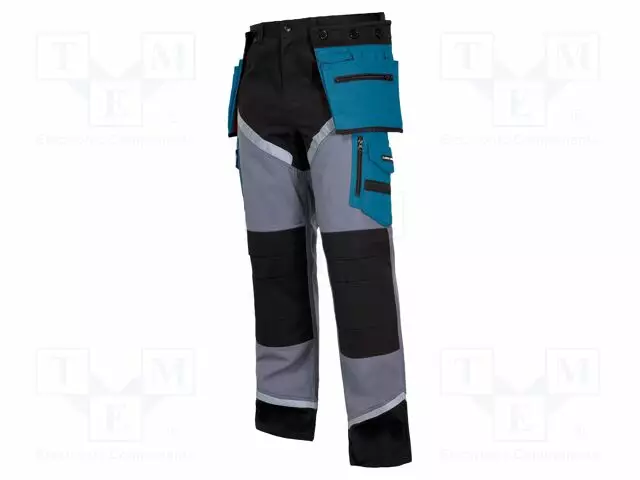DUNGAREES - SIZE: S - MUSTA-GREY-TURQUOISE - 270G/M2 - Työ- ja suojavaatteet - LAHTI-L4050201 - 1