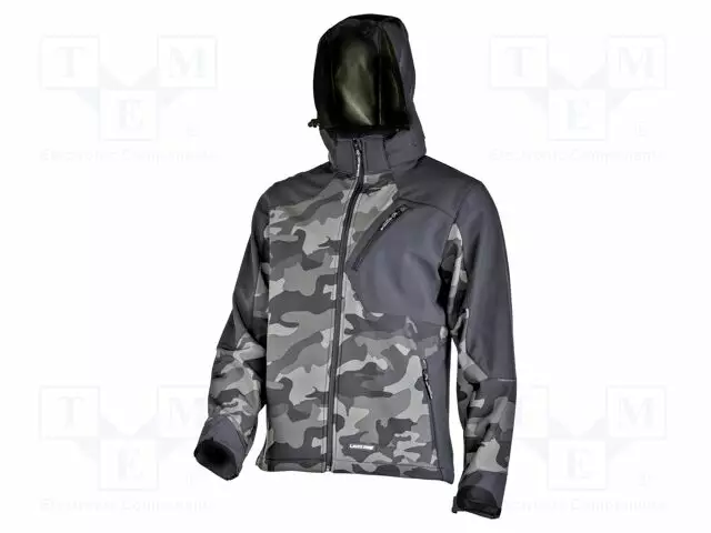 SOFT-SHELL JACKET - SIZE: S - CAMO VIHREÄ AND MUSTA - WITH A HOOD - Työ- ja suojavaatteet - LAHTI-L4093201 - 1