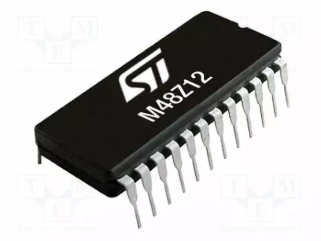 IC: MUISTI - 16KBSRAM - PARALLEL - 4,5÷5,5V - PCDIP24 - SRAM rinnakkaisl. muistit - mikropiirit - M48Z12-70PC1 - 1
