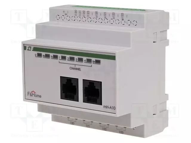 4-KANAVAINEN OHJAIN - 24VDC - DIN-KISKOLLE - RJ45 - F&HOME - IP20 - CAN - Teollisuusverkot - MH-A10-1 - 1