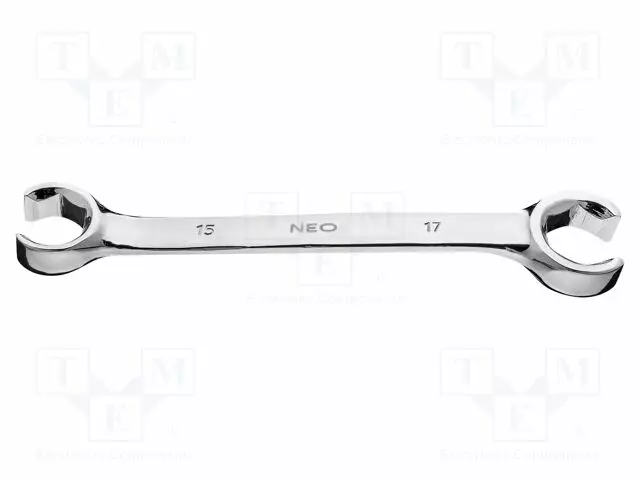 WRENCH: RING HALF-OPEN - DOUBLE-SIDED - 15MM,17MM - L: 195MM - Vääntötyökalut ja kiintolenkit - NEO-09-151 - 1