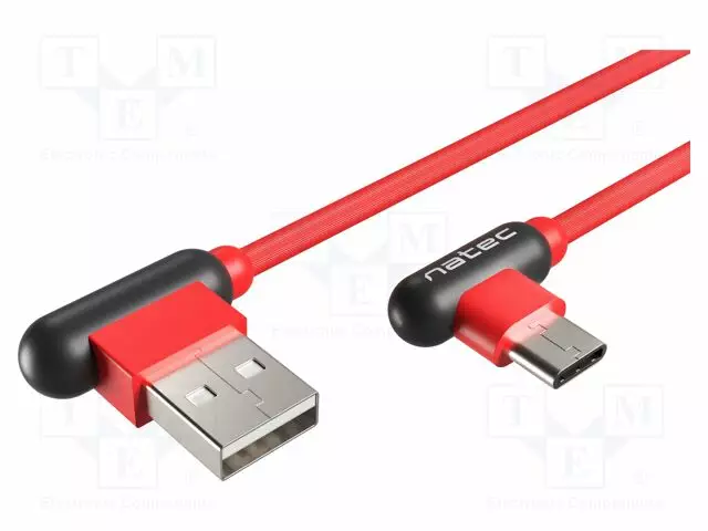 KAAPELI - USB 2.0 - USB A KULMALIITIN,USB C KULMALIITIN - 1M - KUMI - USB kaapelit ja adapterit - NKA-1201 - 1