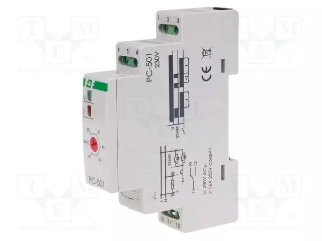 AUTOMATION MODULE: TIMER - 0,2S÷1MIN - NO / NC - 16A - 230VAC - IP20 - Aikareleet ja ajastimet - PC-501 - 1