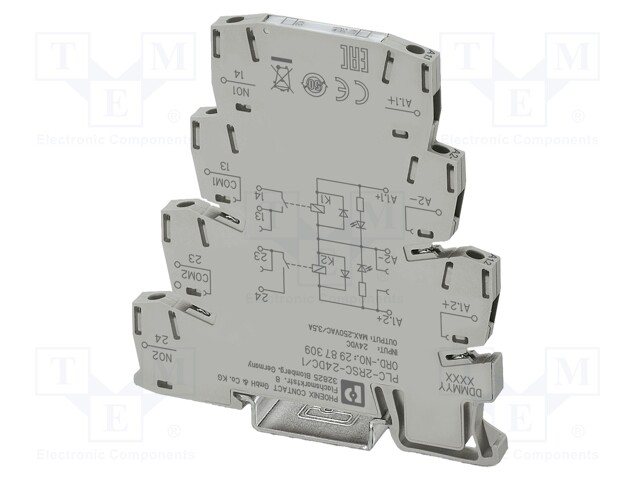 RELE: LIITÄNTÄ - SPST-NO X2 - UKELAN: 24VDC - 3,5A - 3,5A/250VAC - Elektromagneettiset relesarjat - PLC-2RSC-24DC1 - 1