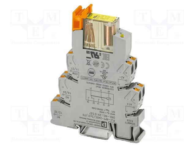RELE: LIITÄNTÄ - DPDT - UKELAN: 24VDC - 6A - 6A/250VAC - 6A/250VDC - Elektromagneettiset relesarjat - PLC-RPT-24UC2X21 - 1